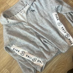 Victoria Secret PINK Gray Quarter Zip